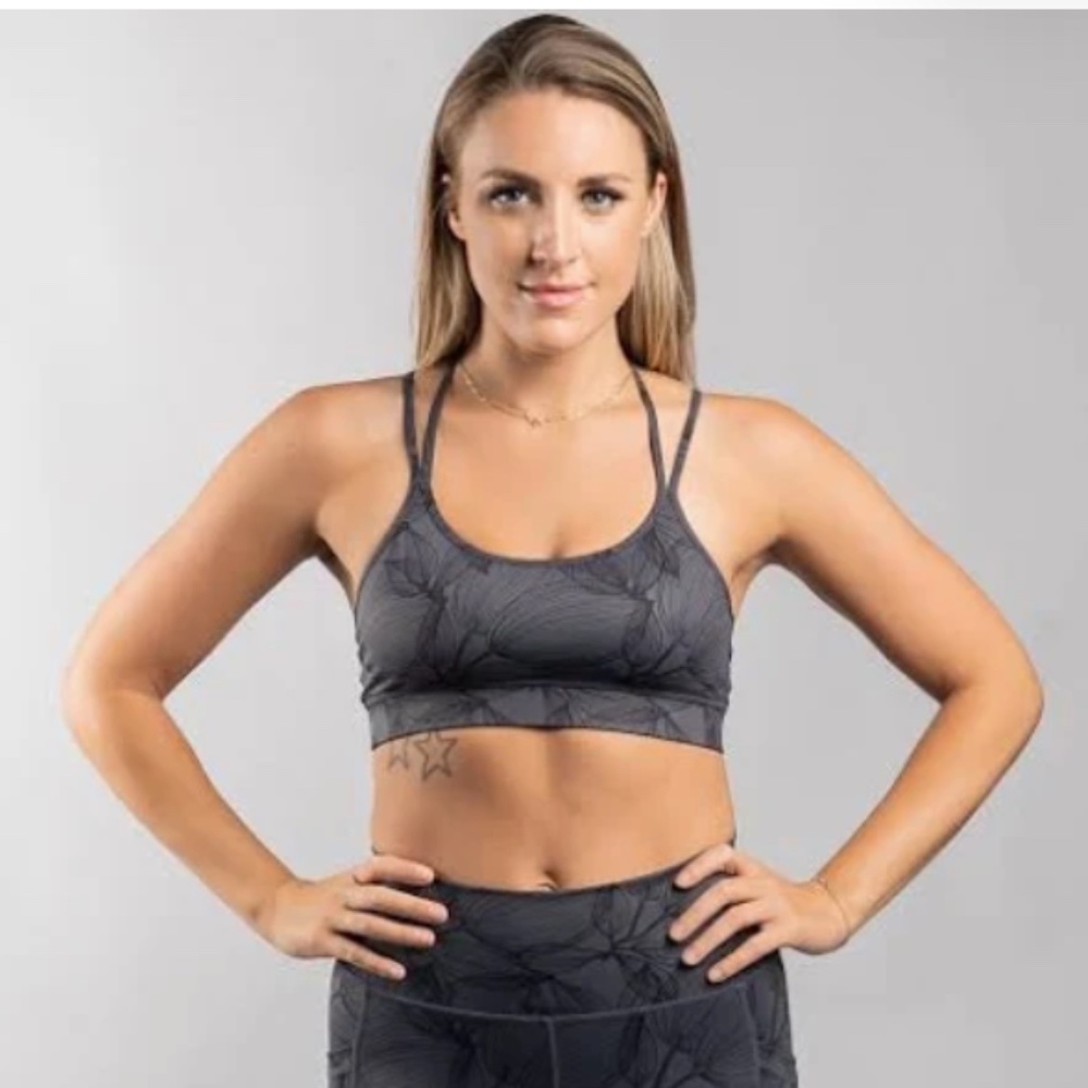 BUFFBUNNY COLLECTION Jade Mesh Sports Bra Citrus Black Size XS (Estimated)